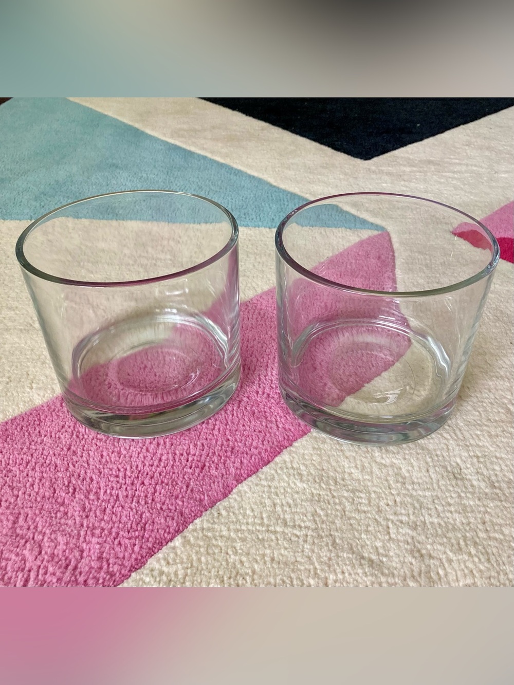 Libbey Round Clear Glass Heavy Thick Base Short Vase Flower Candy 5” x 4.5”